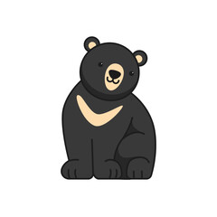 Cartoon Black Bear Vector Illustration
