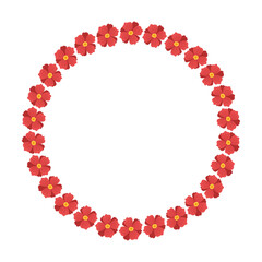 Vector hand drawn spring floral frame on white