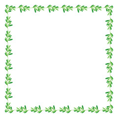 Vector hand drawn spring floral frame on white