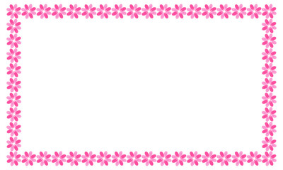 Vector hand drawn spring floral frame on white