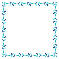 Vector hand drawn spring floral frame on white