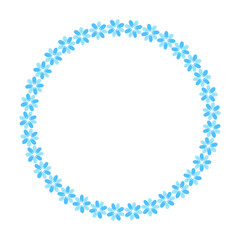 Vector hand drawn spring floral frame on white