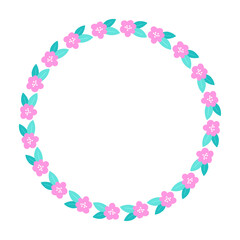 Vector hand drawn spring floral frame on white