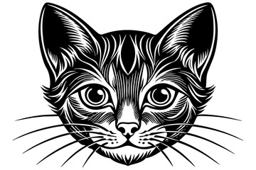 cat Head silhouette  vector art illustration