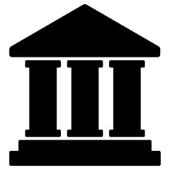bank icon, simple vector design