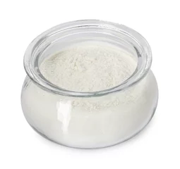  Baking powder in glass jar isolated on white © New Africa