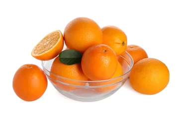  Fresh oranges in bowl isolated on white © New Africa