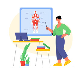 Anatomy teacher vector concept