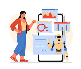 Business chat bot vector concept