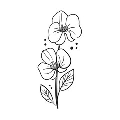 Hand drawn tree leaf twig floral element illustration