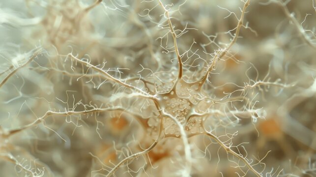 A microscopic image of fungal hyphae spreading outwards from a central point representing the farreaching and subtle but powerful