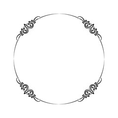 vector hand drawn ornamental frame on white background