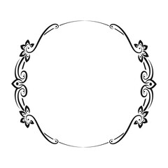 vector hand drawn ornamental frame on white background