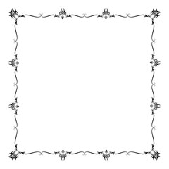 vector hand drawn ornamental frame on white background