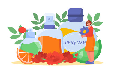Perfumer woman vector concept