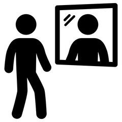 mirror icon, simple vector design - obrazy, fototapety, plakaty