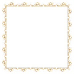 vector hand drawn ornamental frame on white background