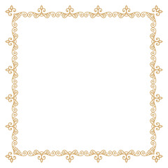 vector hand drawn ornamental frame on white background