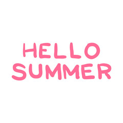 vector minimalist hello summer lettering