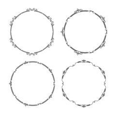 vector hand drawn ornamental frame collection on white
