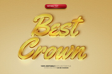 Luxury Golden Crown editable text effect logo template