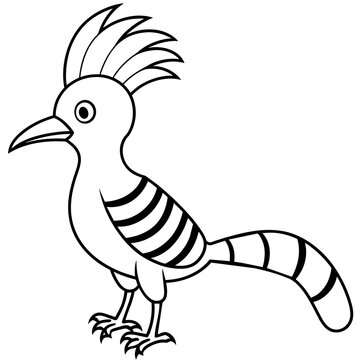 recommend clip art: Enjoy Coloring a Hoopoe Line Sketch