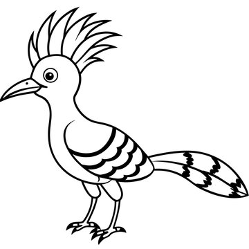 recommend clip art: Printable Hoopoe Line Sketch for Kids