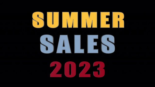 Summer Sales 3D Text Animation On Alpha Channel