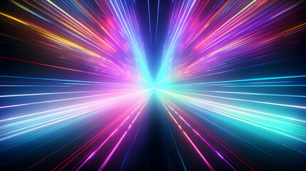 Obraz premium Digital neon light cyber space abstract graphic poster web page PPT background