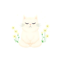 Zen Cat: Tranquil Meditation Illustration