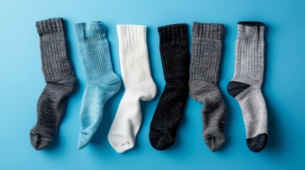 Gray and black socks on light background generative ai
