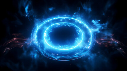Digital technology blue glowing circle scene abstract graphic poster web page PPT background