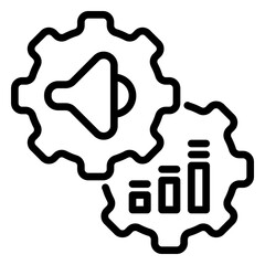 Volume setting icon, line icon style