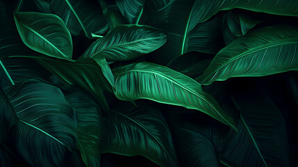 Digital abstracted jungle flora graphic poster web page PPT background - obrazy, fototapety, plakaty
