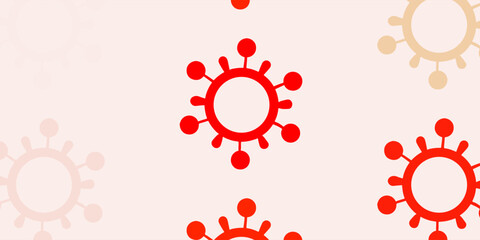 Light Orange vector pattern with coronavirus elements.
