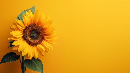 Sunflower on background copy space high resolution photography, insane detail