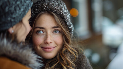 Elderly woman sharing good time with home carer.