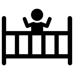 baby crib icon, simple vector design - obrazy, fototapety, plakaty