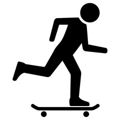 Fototapeta na wymiar skateboarding icon, simple vector design