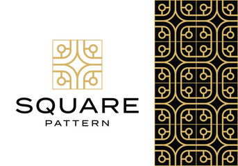 geometric square pattern logo icon vector design template