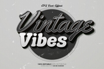 Black White Old Vintage Vibes Editable text Effect Style