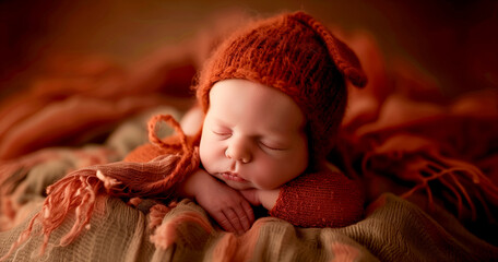 Peaceful, calm, innocent newborn baby dreams - time for sleep - 781707154