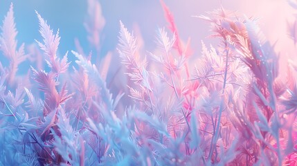Digital blue and pink crystal plant poster web page PPT background
