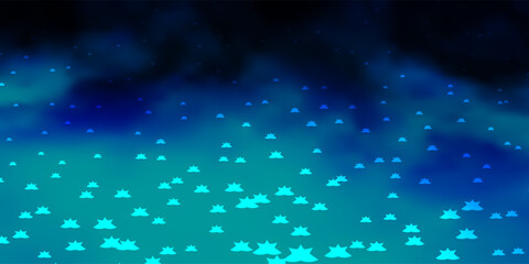 Dark BLUE vector texture with beautiful stars.
