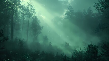 Fototapeta premium Digital glass futuristic forest poster background