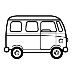 Vector illustration of a van outline icon, perfect for transportation and delivery designs.
