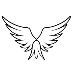 Vector outline icon of wings for aviation or angelic designs.