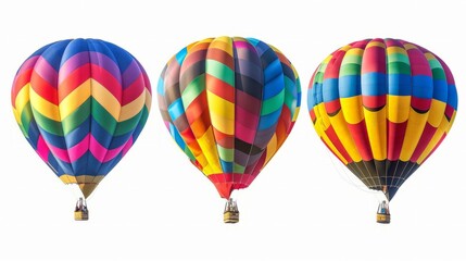 Obraz premium colorful hot air balloons isolated on white background