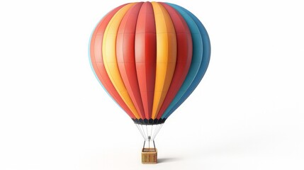 Fototapeta premium Hot air balloon isolated on white background. rendering.