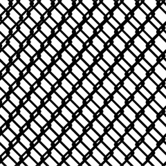 Wired Metal Fence Mesh Vector. Pattern Texture Of Steel Wire Grid Isolated On White Transparent Background. 3d Aluminum Grate For Jail Cage. Safety Barrier.